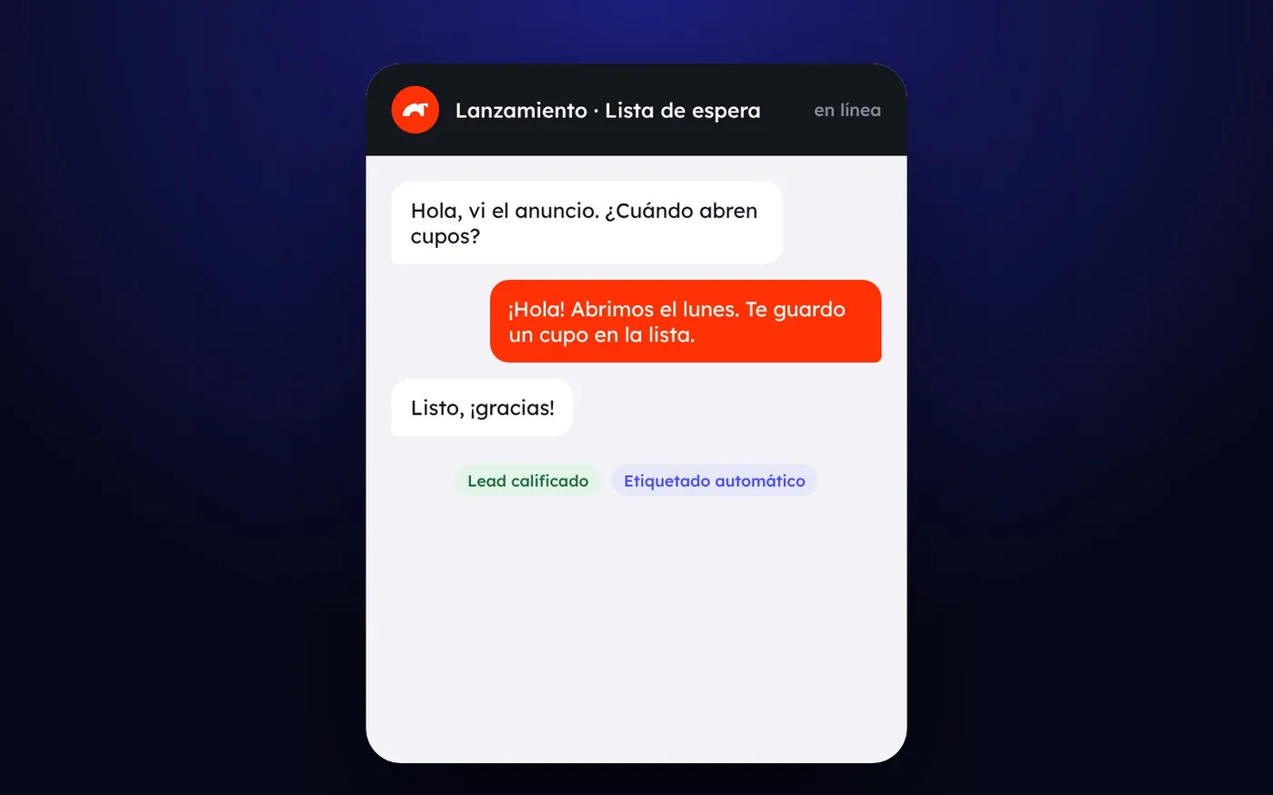 Conversación de seguimiento con un prospecto calificado