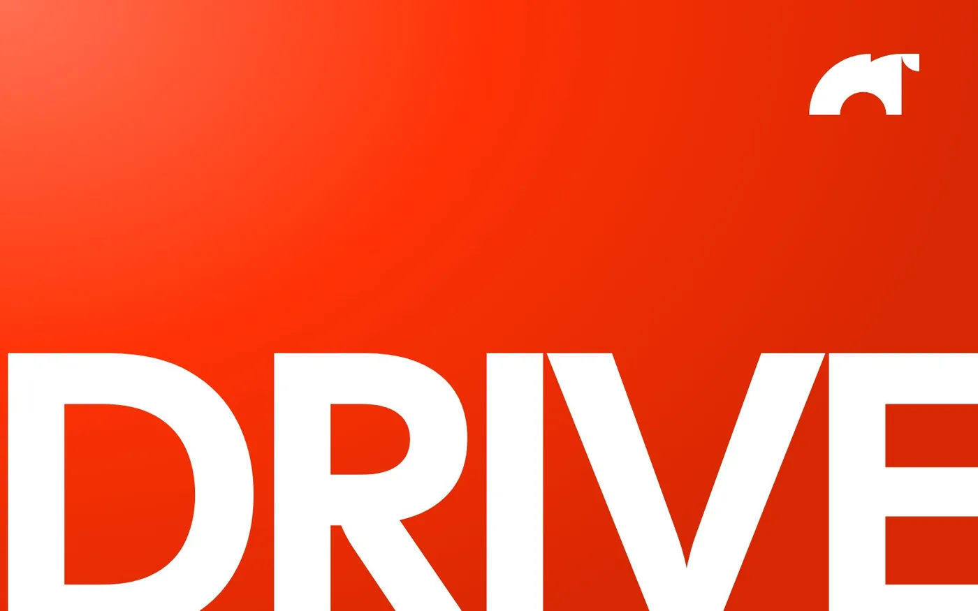 La palabra DRIVE en blanco sobre Red Glow